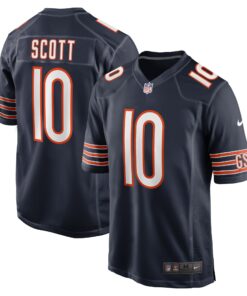Men's Chicago Bears Tyler Scott Navy Game Jersey JS5880 nicesnker
