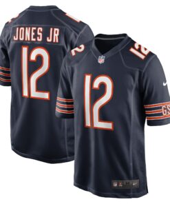 Men's Chicago Bears Velus Jones Jr. Navy Game Player Jersey JS4777 nicesnker