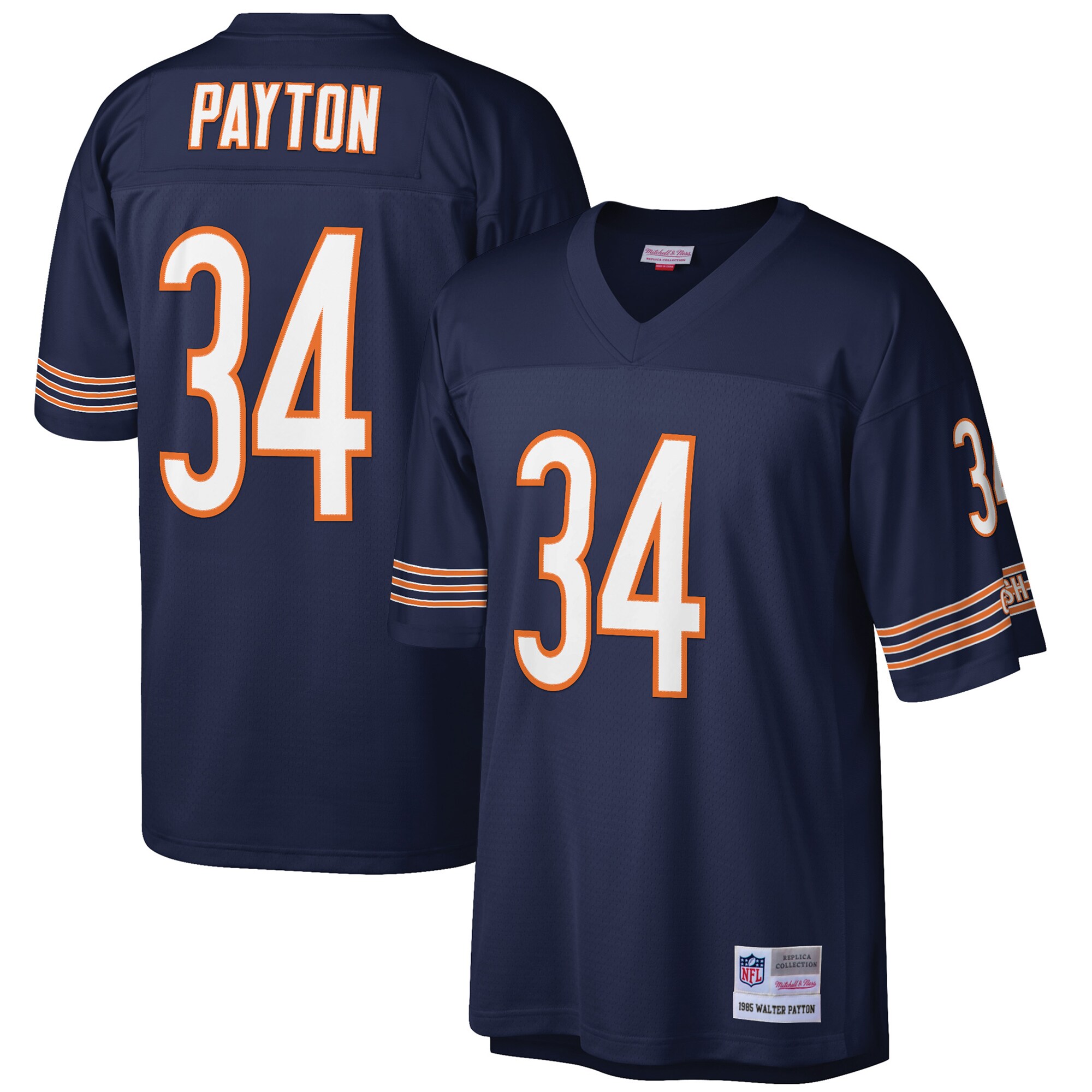 Men's Chicago Bears Walter Payton Mitchell & Ness Navy Big & Tall 1985 Retired Player Jersey JS9604 nicesnker