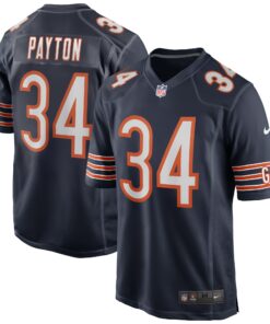 Men's Chicago Bears Walter Payton Navy Game Retired Player Jersey JS4281 nicesnker