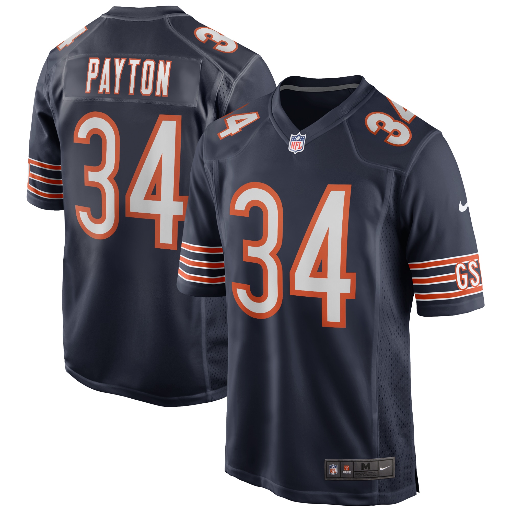 Men's Chicago Bears Walter Payton Navy Game Retired Player Jersey JS4281 nicesnker