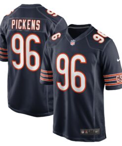 Men's Chicago Bears Zacch Pickens Navy Team Game Jersey JS2638 nicesnker