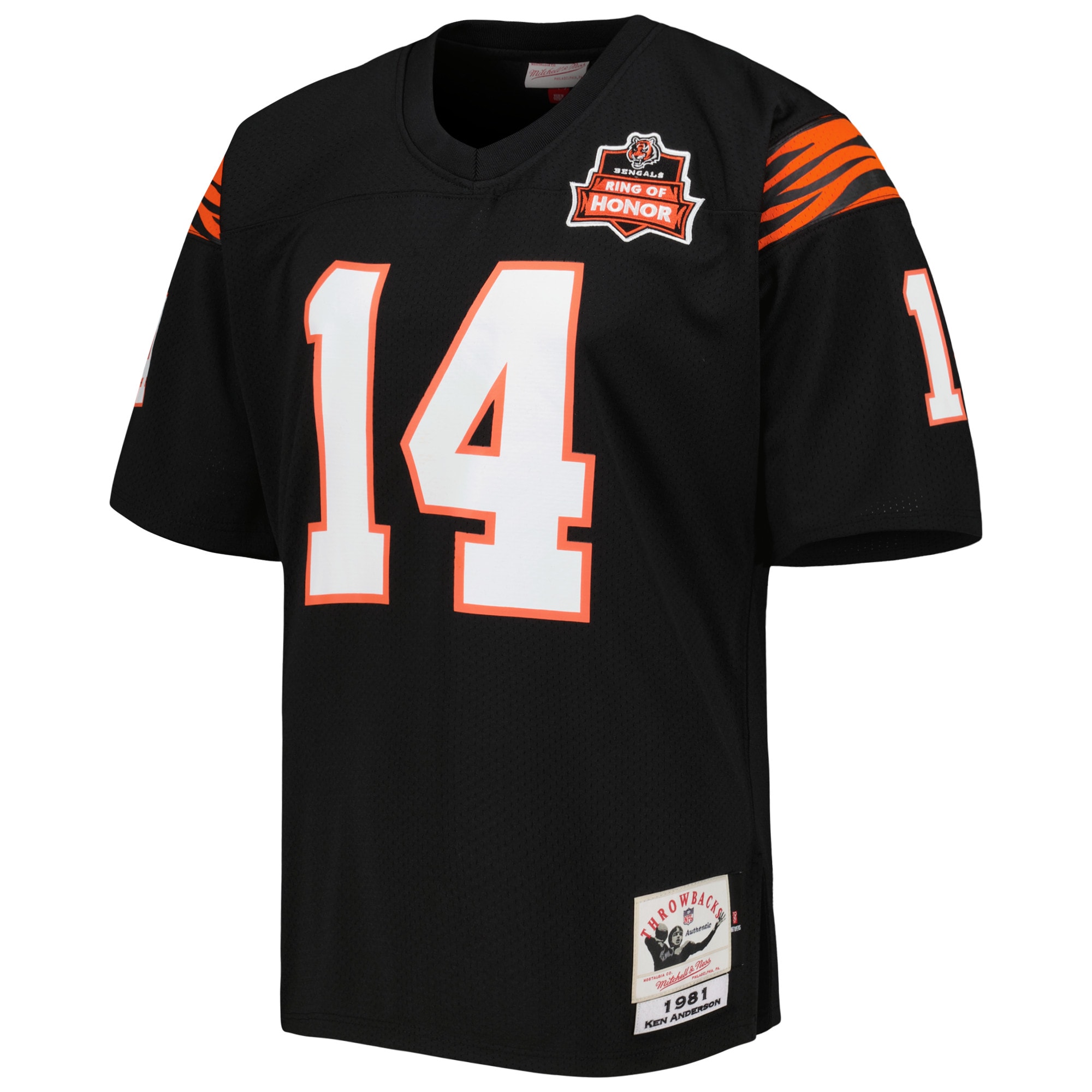 Men's Cincinnati Bengals 1981 Ken Anderson Mitchell & Ness Black Throwback Retired Player Jersey JS4182 nicesnker - Image 2