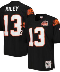 Men's Cincinnati Bengals 1981 Ken Riley Mitchell & Ness Black Throwback Retired Player Jersey JS8427 nicesnker