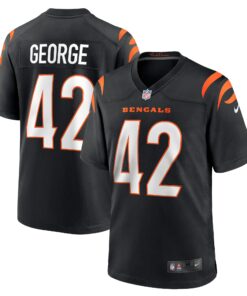 Men's Cincinnati Bengals Allan George Black Game Player Jersey JS9525 nicesnker