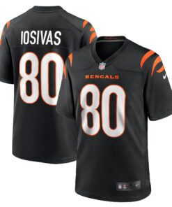 Men's Cincinnati Bengals Andrei Iosivas Black Team Game Jersey JS9988 nicesnker