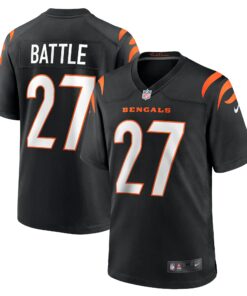 Men's Cincinnati Bengals Battle Black Team Game Jersey JS4443 nicesnker