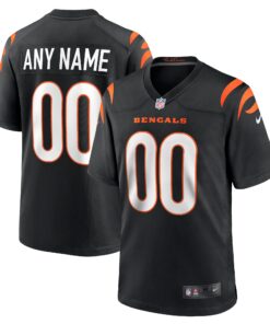 Men's Cincinnati Bengals Black Game Custom Jersey JS4091 nicesnker