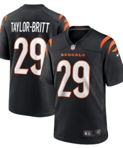 Men's Cincinnati Bengals Cam Taylor-Britt Black Game Player Jersey JS2916 nicesnker