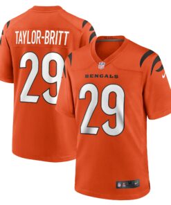 Men's Cincinnati Bengals Cam Taylor-Britt Orange Alternate Game Jersey JS3350 nicesnker