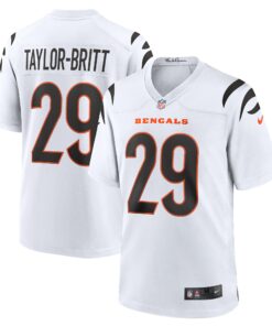 Men's Cincinnati Bengals Cam Taylor-Britt White Game Jersey JS8970 nicesnker