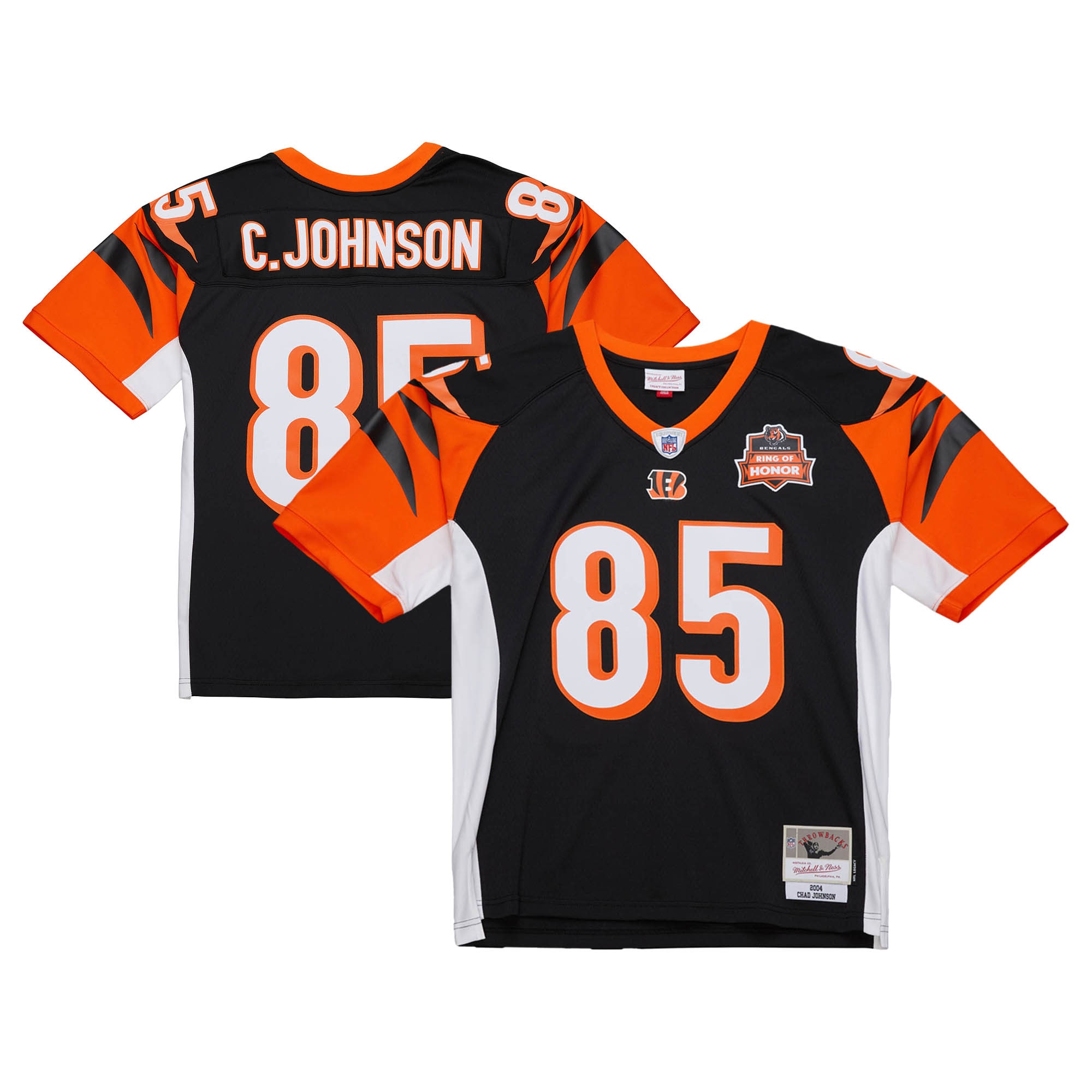 Men's Cincinnati Bengals Chad Johnson Mitchell & Ness Black 2004 Legacy Jersey JS2570 nicesnker