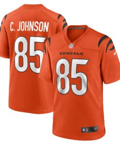 Men's Cincinnati Bengals Chad Johnson Orange Retired Player Alternate Game Jersey JS4636 nicesnker