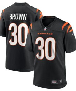 Men's Cincinnati Bengals Chase Brown Black Team Game Jersey JS2255 nicesnker