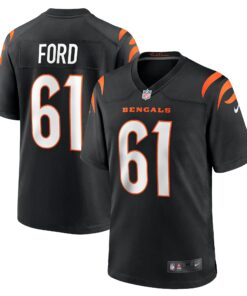 Men's Cincinnati Bengals Cody Ford Black Game Jersey JS3454 nicesnker