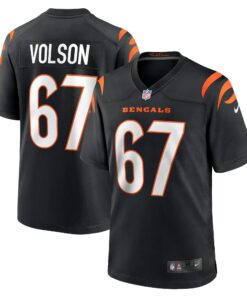 Men's Cincinnati Bengals Cordell Volson Black Game Player Jersey JS4638 nicesnker