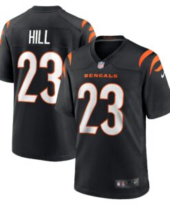Men's Cincinnati Bengals Daxton Hill Black Player Game Jersey JS5777 nicesnker