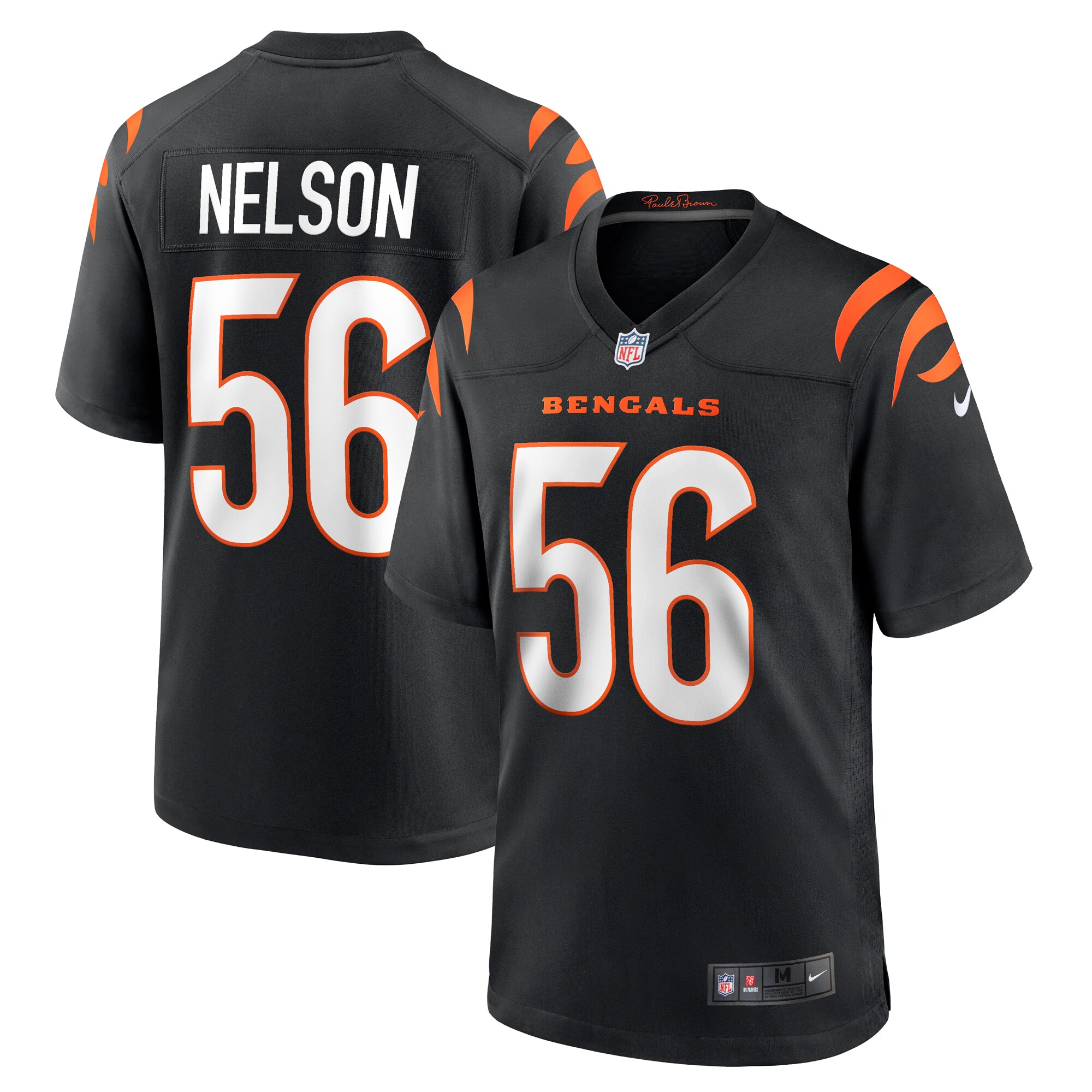 Men's Cincinnati Bengals Garrett Nelson Black Game Jersey JS9843 nicesnker