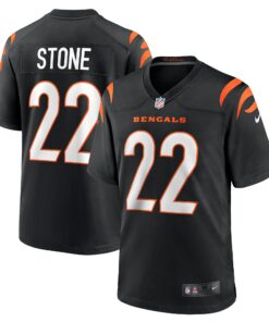 Men's Cincinnati Bengals Geno Stone Black Game Jersey JS4295 nicesnker