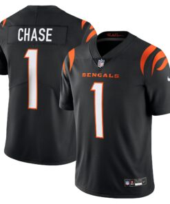 Men's Cincinnati Bengals Ja'Marr Chase Black Vapor Untouchable Limited Jersey JS5505 nicesnker