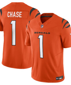 Men's Cincinnati Bengals Ja'Marr Chase Orange Vapor F.U.S.E. Limited Jersey JS6157 nicesnker