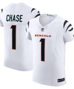 Men's Cincinnati Bengals Ja'Marr Chase White Vapor F.U.S.E. Elite Jersey JS9630 nicesnker