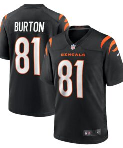 Men's Cincinnati Bengals Jermaine Burton Black Game Jersey JS8023 nicesnker