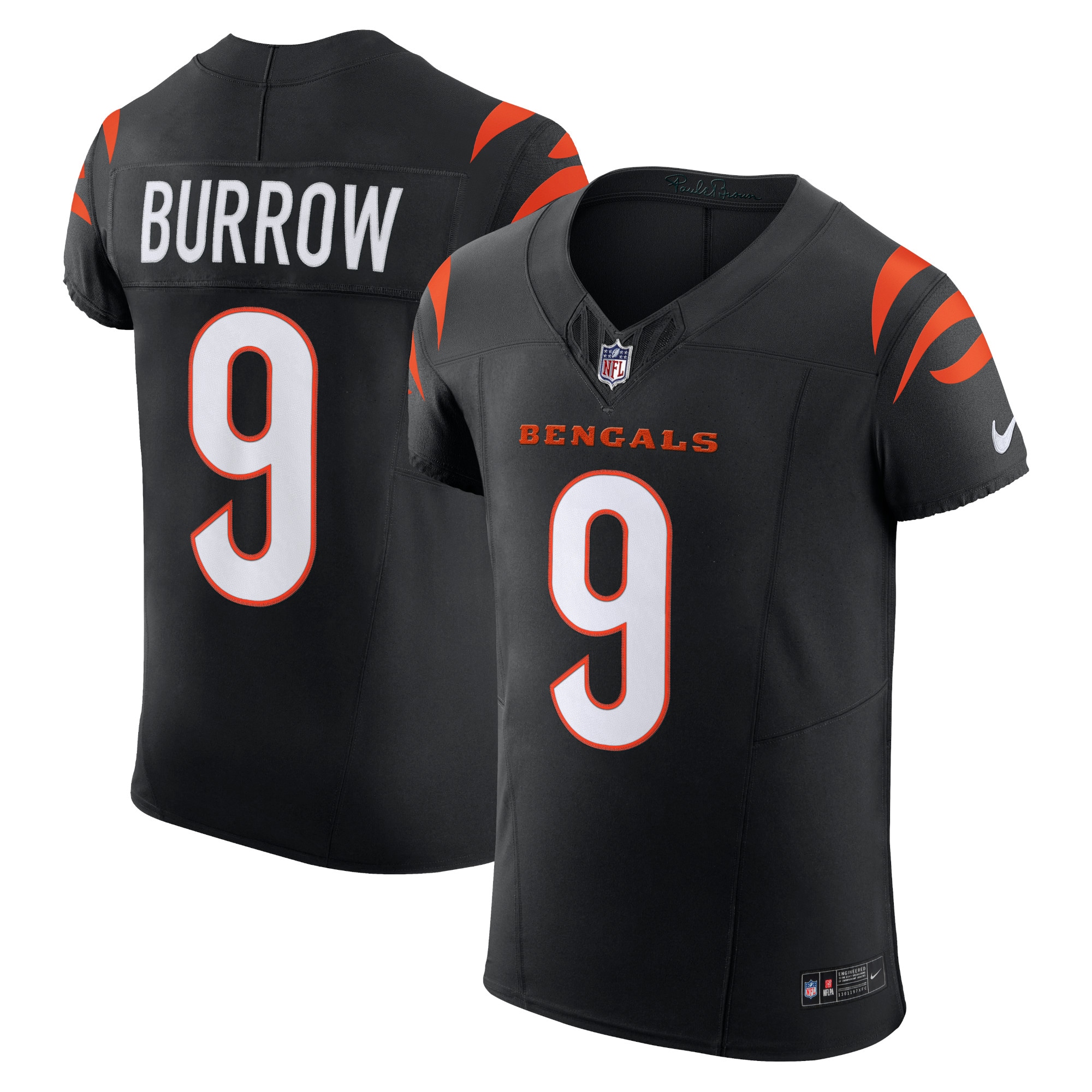 Men's Cincinnati Bengals Joe Burrow Black Vapor F.U.S.E. Elite Jersey JS5568 nicesnker