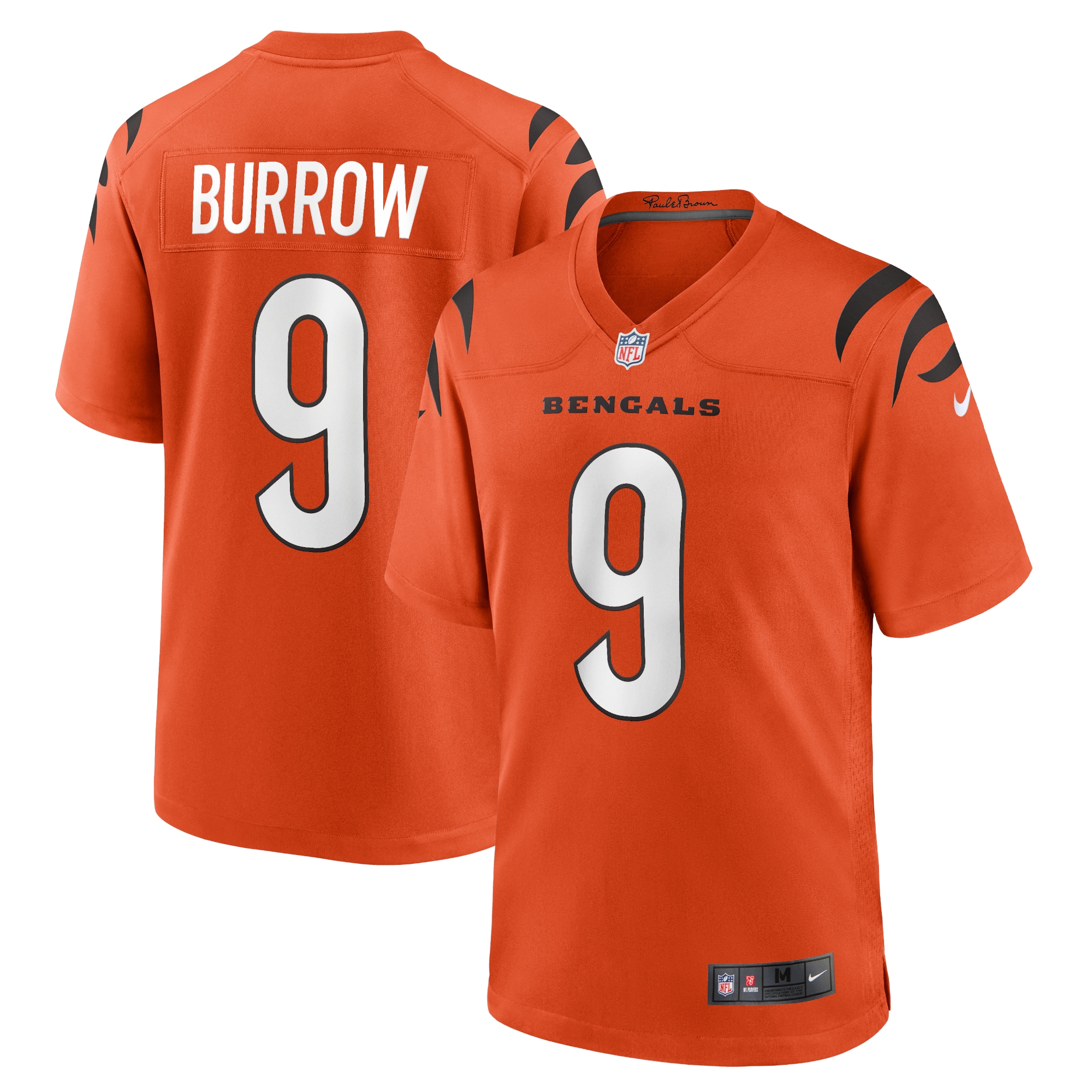 Men's Cincinnati Bengals Joe Burrow Orange Alternate Game Jersey JS7504 nicesnker