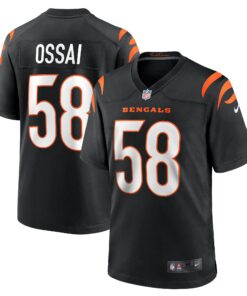 Men's Cincinnati Bengals Joseph Ossai Black Game Jersey JS7862 nicesnker