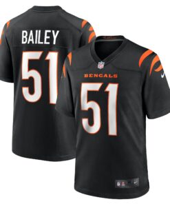 Men's Cincinnati Bengals Markus Bailey Black Game Jersey JS7347 nicesnker