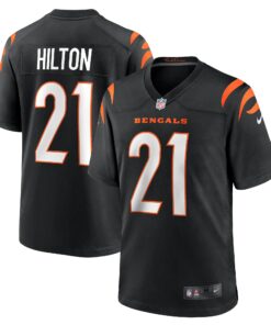 Men's Cincinnati Bengals Mike Hilton Black Game Player Jersey JS2524 nicesnker