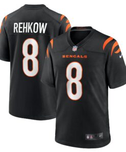 Men's Cincinnati Bengals Ryan Rehkow Black Game Jersey JS7178 nicesnker