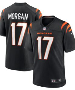 Men's Cincinnati Bengals Stanley Morgan Black Player Game Jersey JS3449 nicesnker
