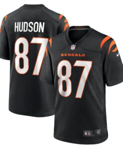 Men's Cincinnati Bengals Tanner Hudson Black Home Game Player Jersey JS8603 nicesnker