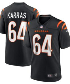 Men's Cincinnati Bengals Ted Karras Black Game Player Jersey JS7482 nicesnker