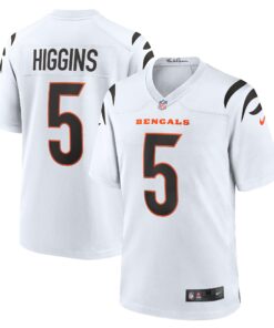 Men's Cincinnati Bengals Tee Higgins White Game Jersey JS6968 nicesnker