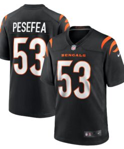 Men's Cincinnati Bengals TJ Pesefea Black Team Game Jersey JS3045 nicesnker