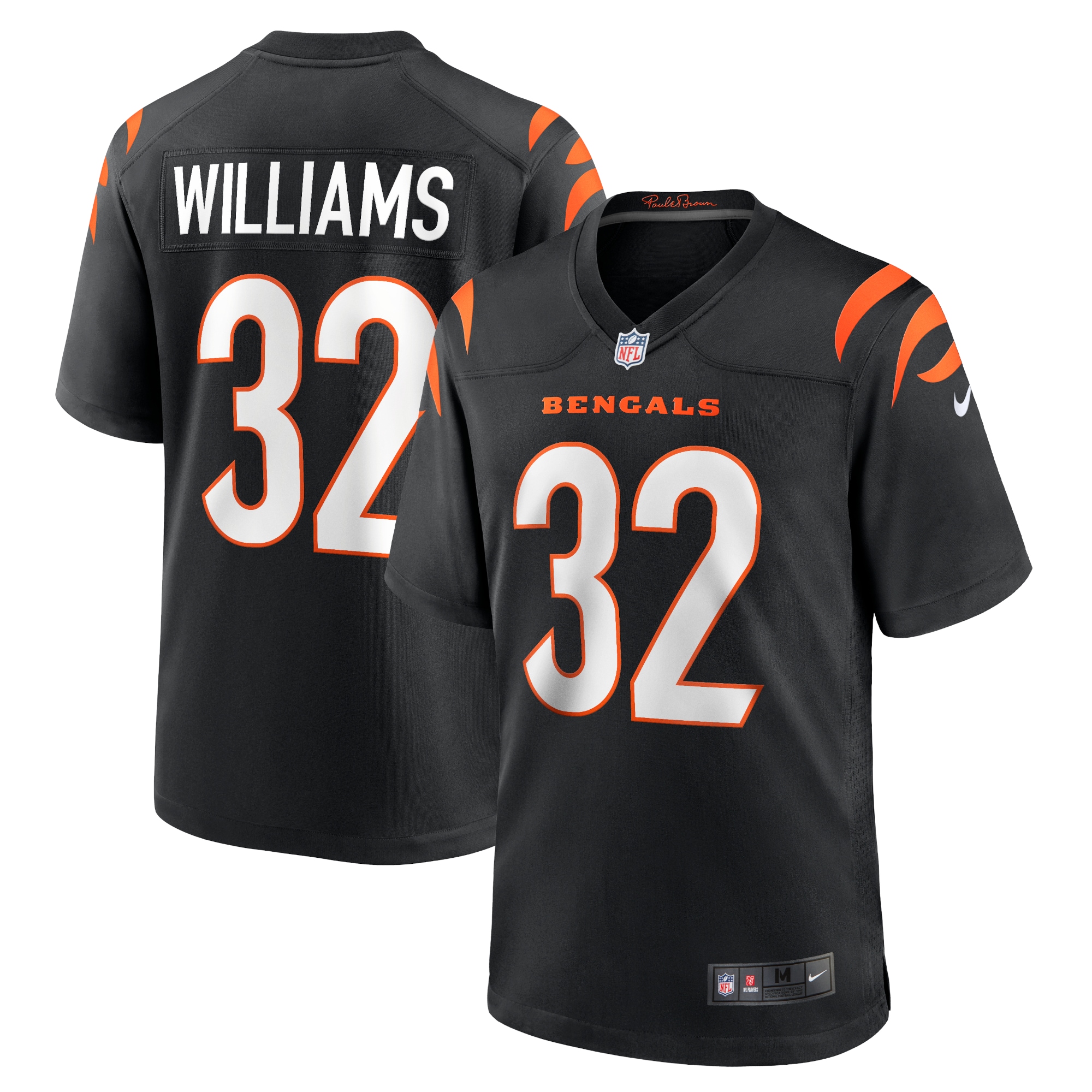 Men's Cincinnati Bengals Trayveon Williams Black Game Jersey JS9038 nicesnker