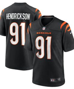 Men's Cincinnati Bengals Trey Hendrickson Black Game Jersey JS1319 nicesnker
