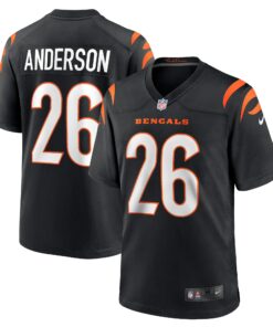 Men's Cincinnati Bengals Tycen Anderson Black Game Player Jersey JS1207 nicesnker