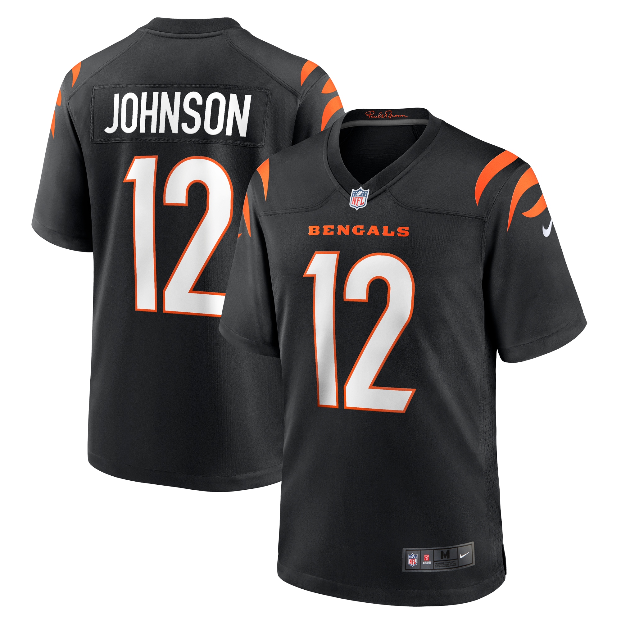 Men's Cincinnati Bengals Tyron Johnson Black Home Game Player Jersey JS6390 nicesnker