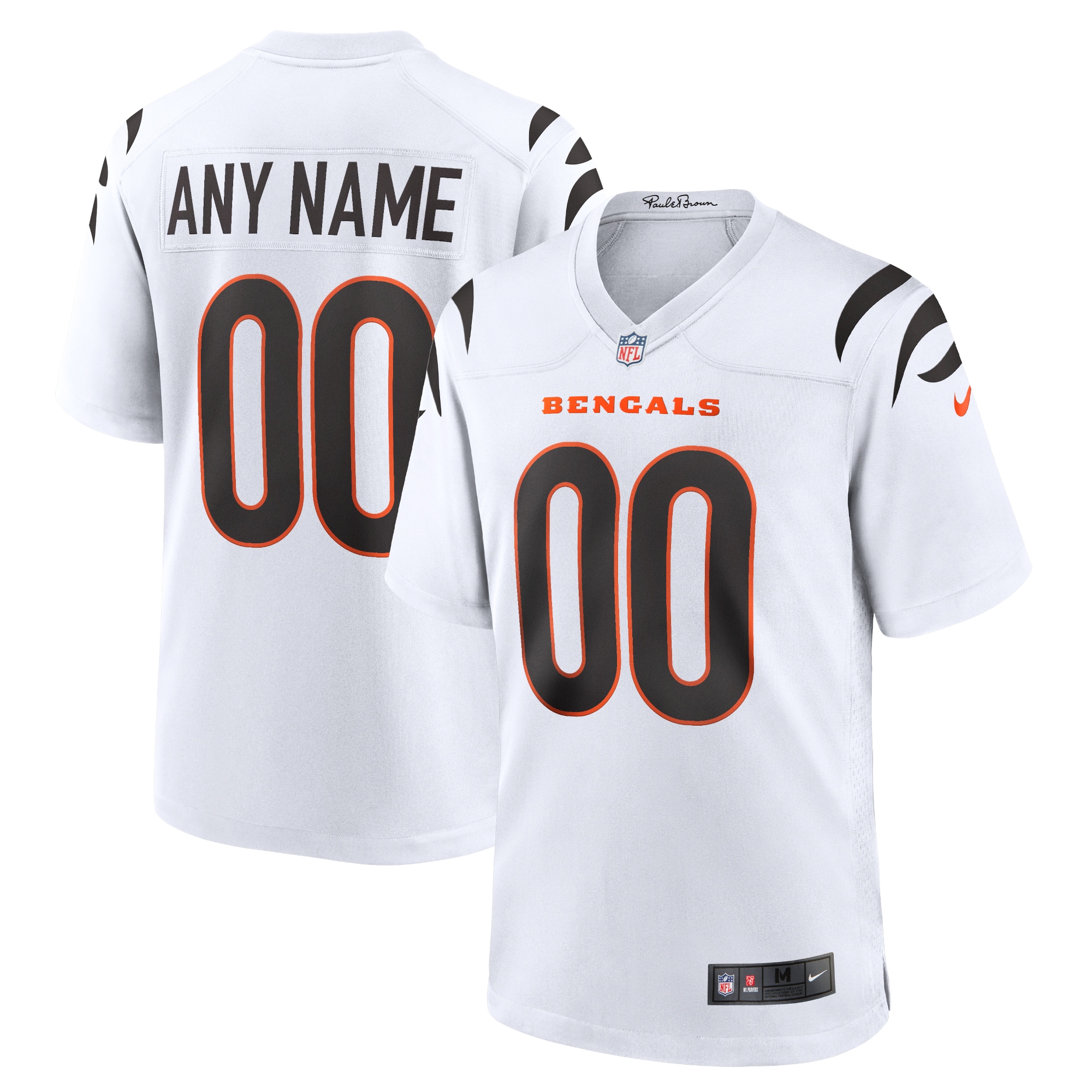 Men's Cincinnati Bengals White Game Custom Jersey JS4463 nicesnker