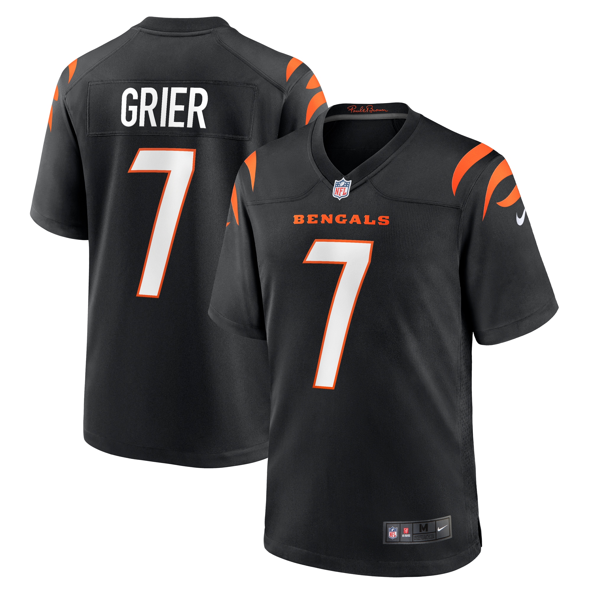 Men's Cincinnati Bengals Will Grier Black Team Game Jersey JS7234 nicesnker