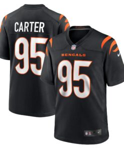 Men's Cincinnati Bengals Zach Carter Black Game Player Jersey JS5006 nicesnker
