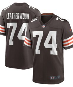 Men's Cleveland Browns Alex Leatherwood Brown Team Game Jersey JS5397 nicesnker