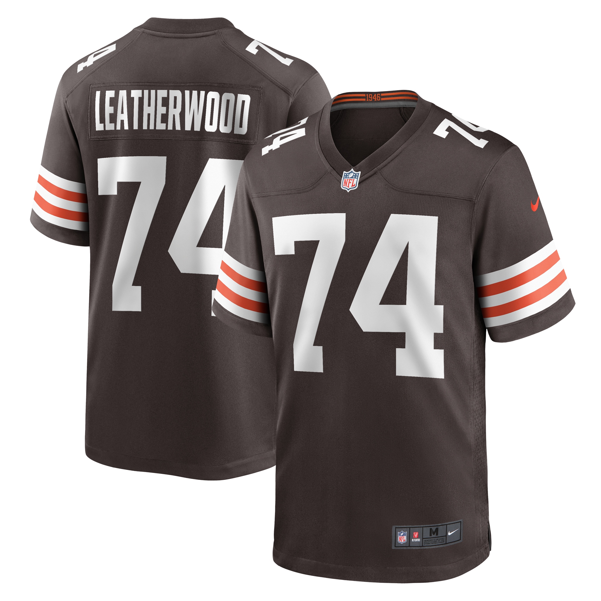 Men's Cleveland Browns Alex Leatherwood Brown Team Game Jersey JS5397 nicesnker