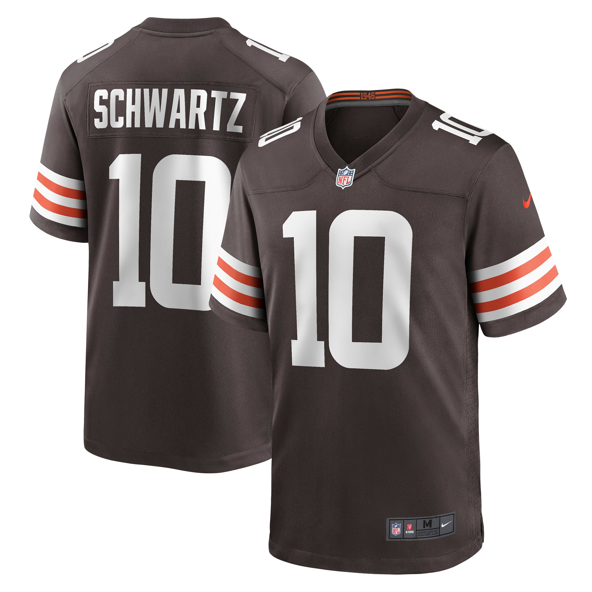 Men's Cleveland Browns Anthony Schwartz Brown Game Jersey JS6034 nicesnker