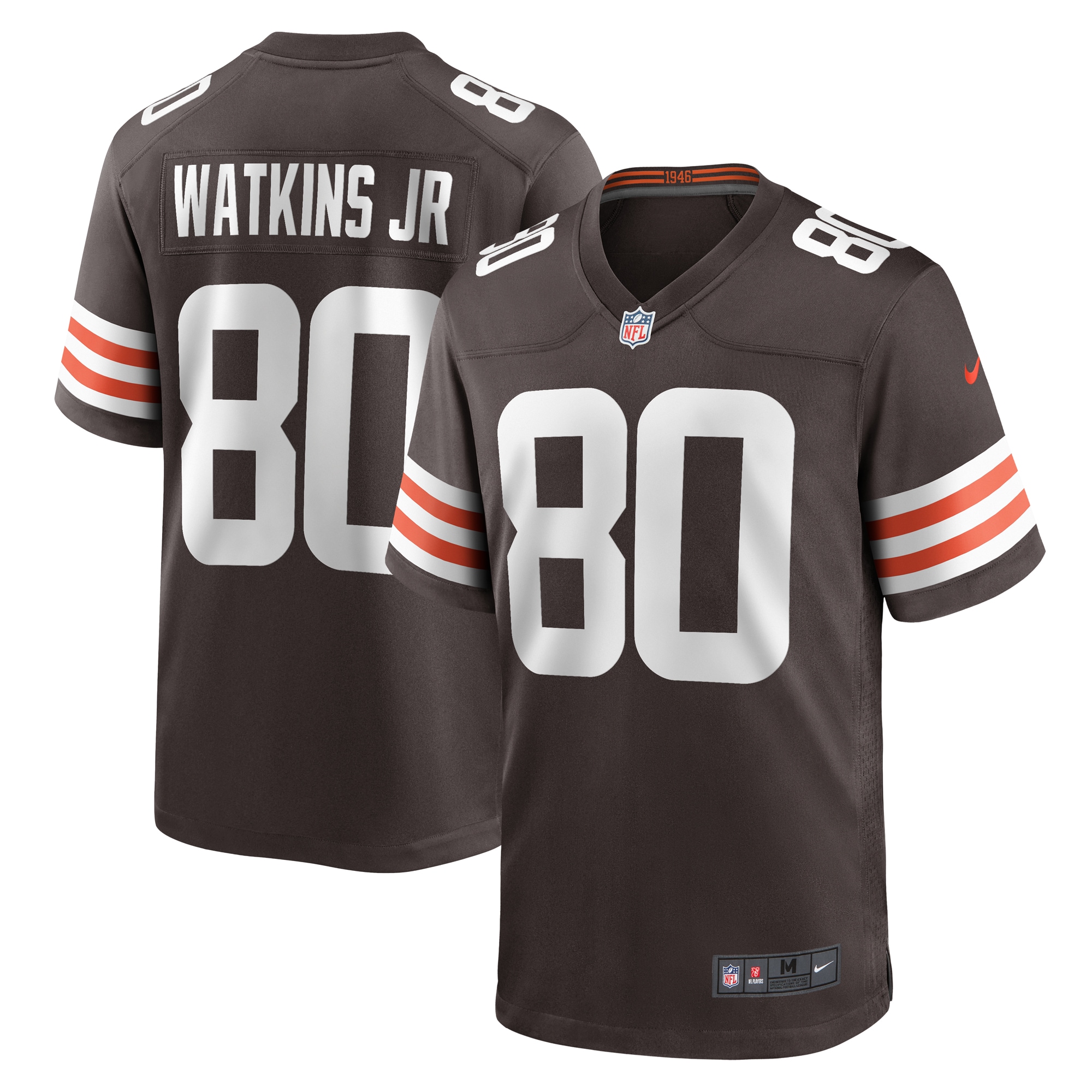 Men's Cleveland Browns Austin Watkins Jr. Brown Team Game Jersey JS2679 nicesnker