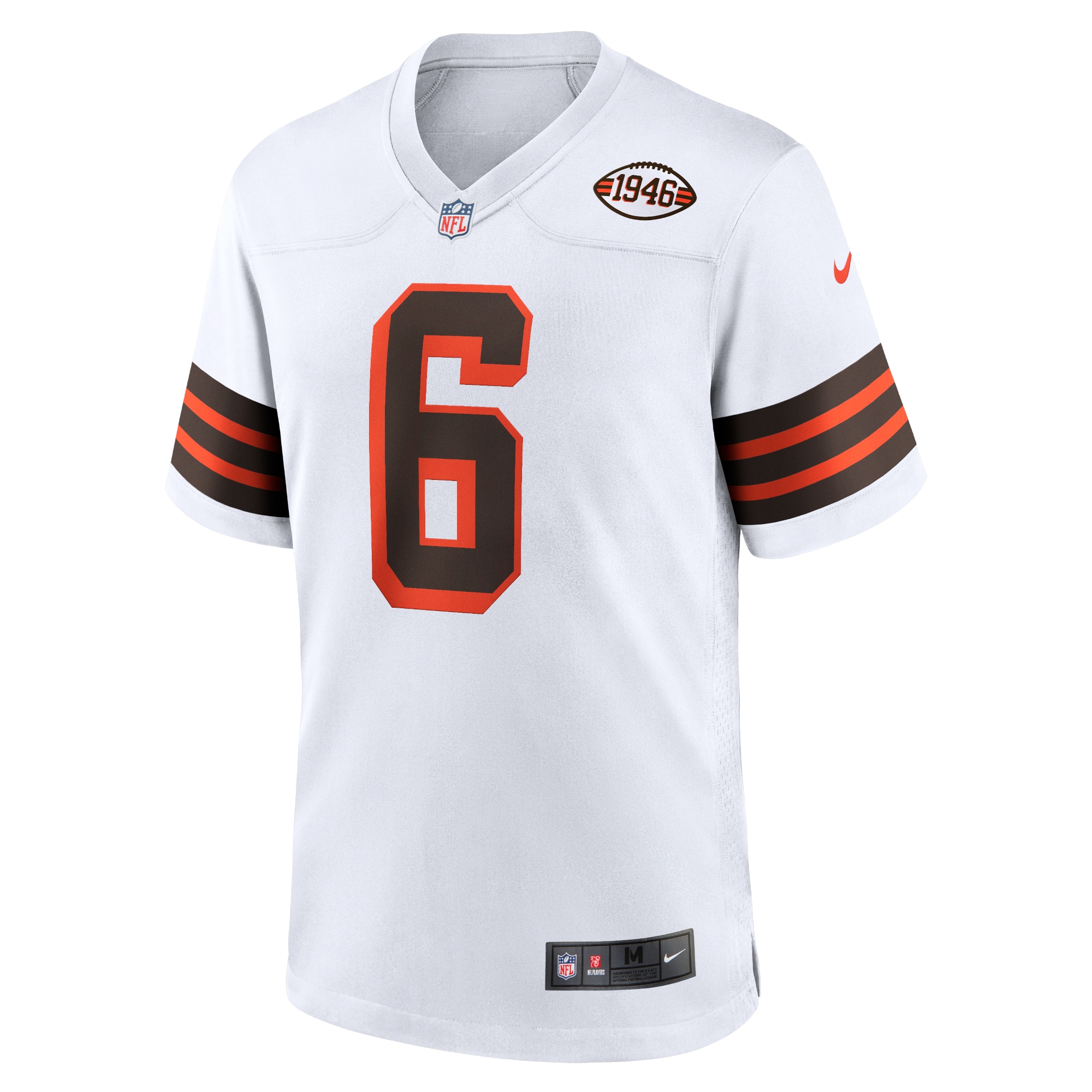 Men's Cleveland Browns Baker Mayfield White 1946 Collection Alternate Game Jersey JS1890 nicesnker - Image 2